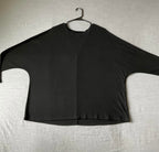 Women's Long Sleeve Long Crew Neck Black Tunic Size X-Large