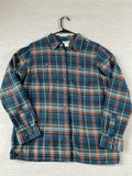 Duluth Trading CO. Men's Long Sleeve Button Up Blue Plaid