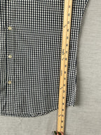 HM Men's Shirts Button Up Long Sleeve Navy Plaid.
