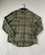 Freedom Foundry Supply Men's Long Sleeve Button Up Green & Black Shirt