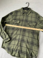 Freedom Foundry Supply Men's Long Sleeve Button Up Green & Black Shirt