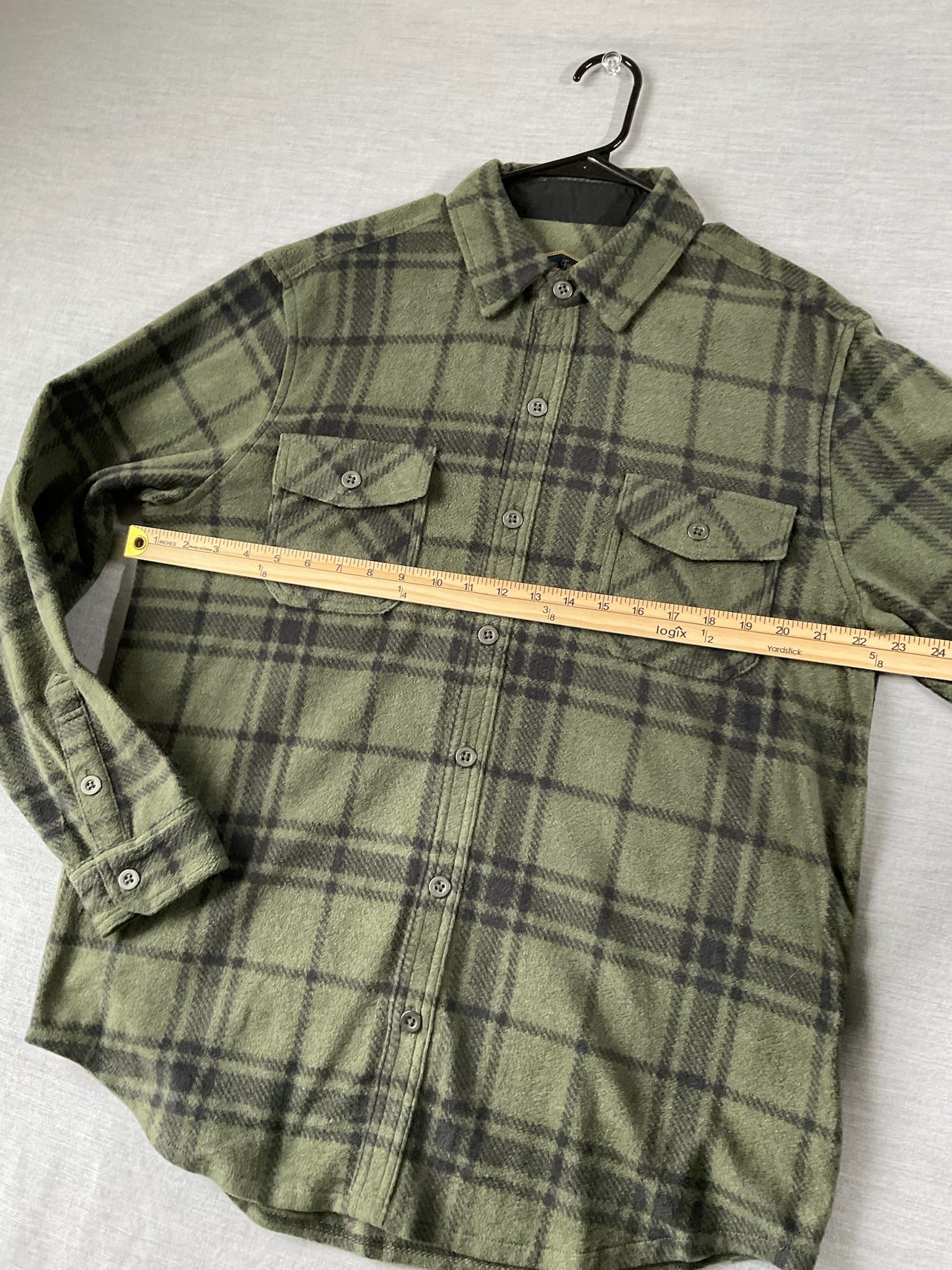 Freedom Foundry Supply Men's Long Sleeve Button Up Green & Black Shirt