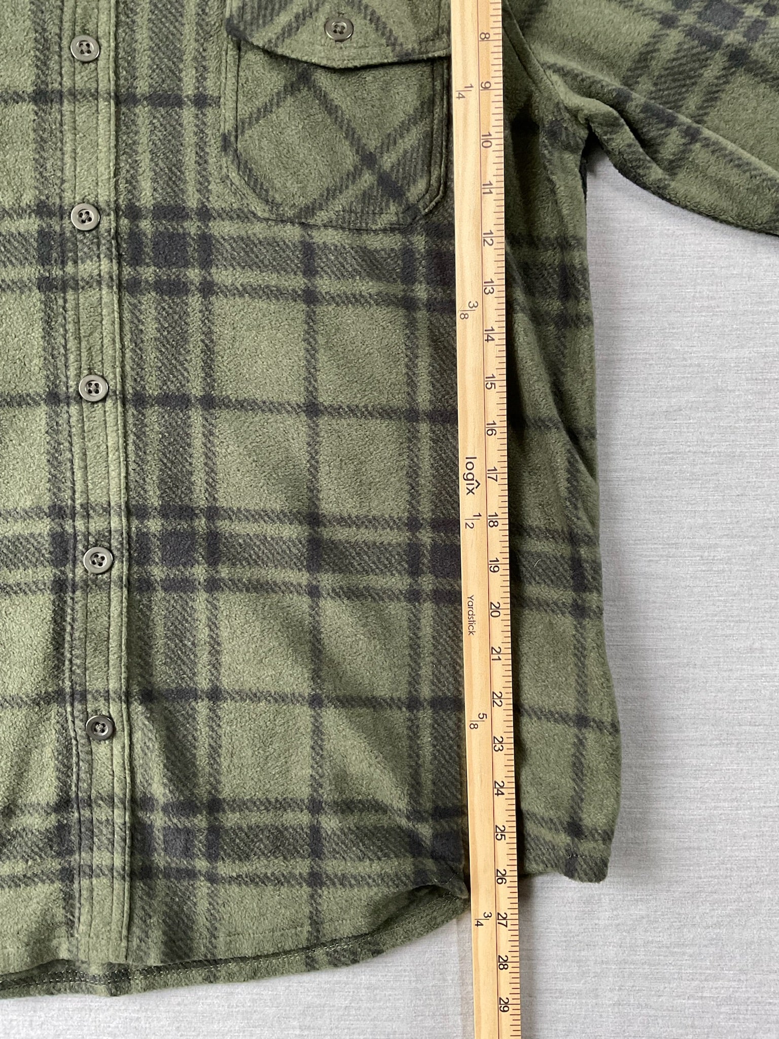 Freedom Foundry Supply Men's Long Sleeve Button Up Green & Black Shirt
