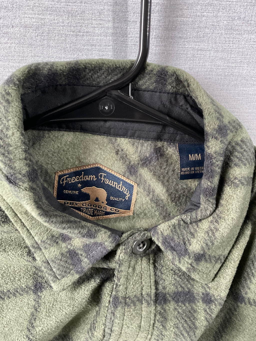Freedom Foundry Supply Men's Long Sleeve Button Up Green & Black Shirt