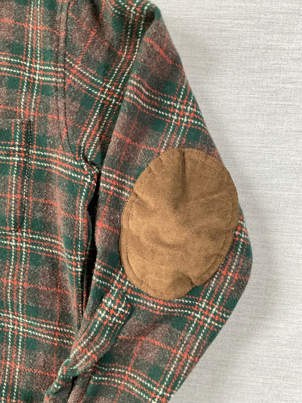 Pendleton Women's Trail Wool Shirt Long Sleeve Button Up with Reinforced Elbows in Brown Red Plaid