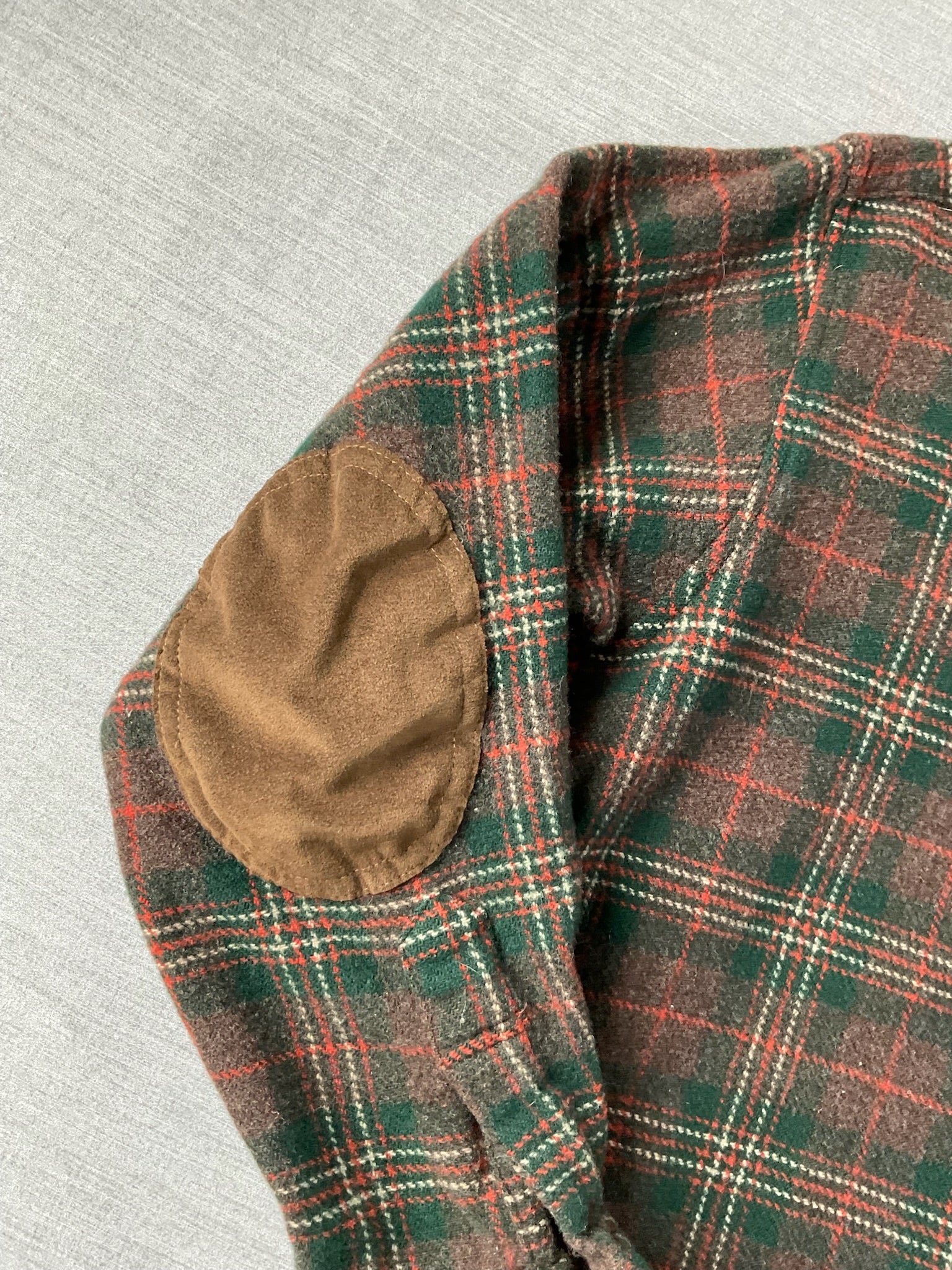 Pendleton Women's Trail Wool Shirt Long Sleeve Button Up with Reinforced Elbows in Brown Red Plaid