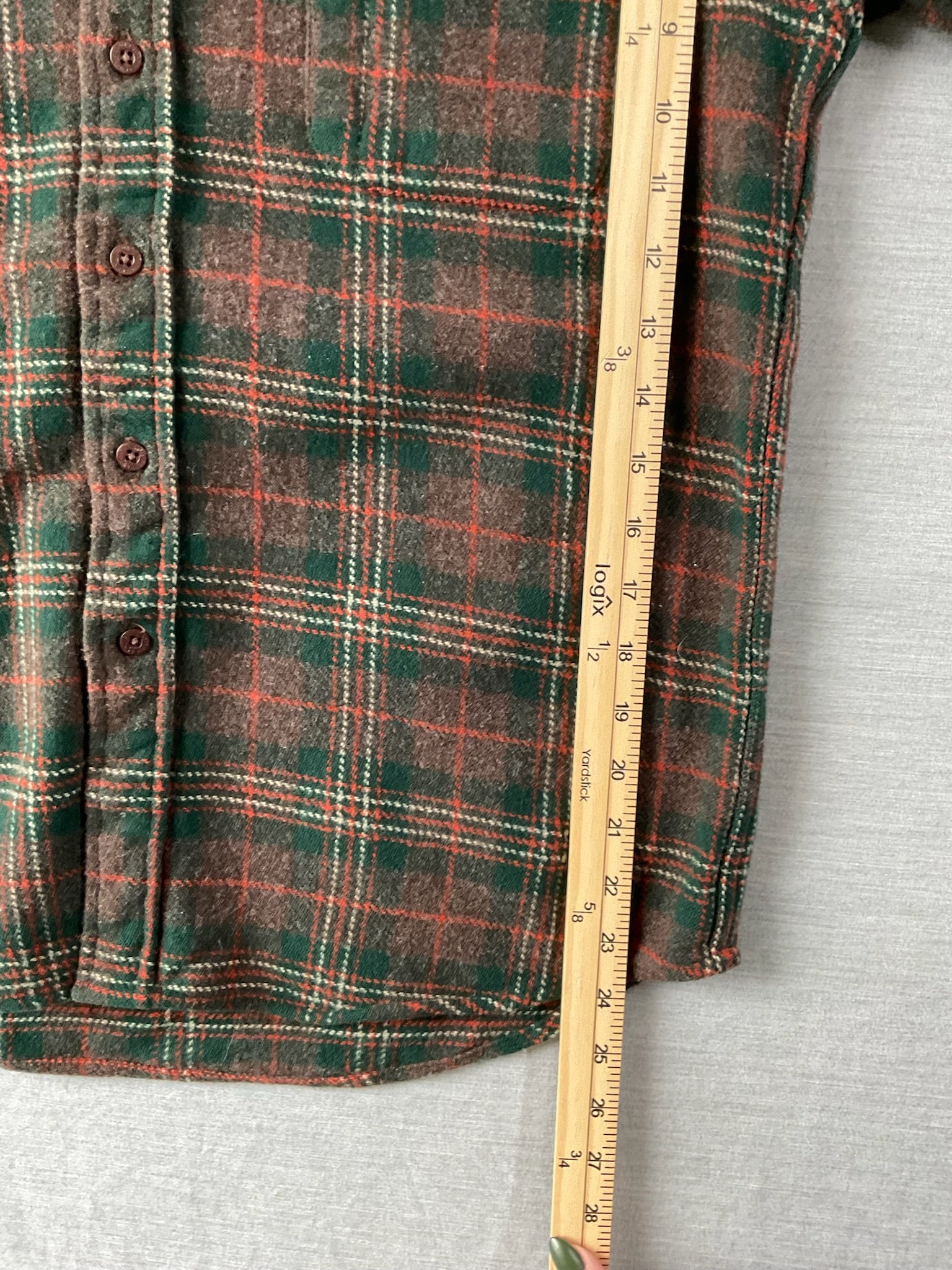 Pendleton Women's Trail Wool Shirt Long Sleeve Button Up with Reinforced Elbows in Brown Red Plaid