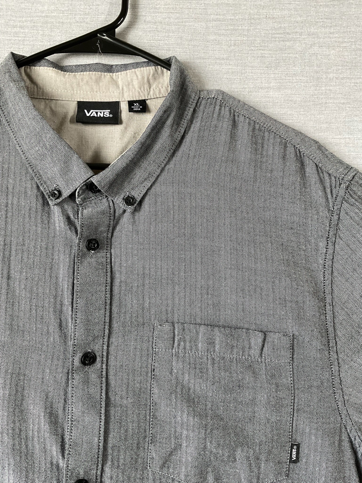 Vans Men's Short Sleeve Button Down Slate Blue Shirt. Size XL
