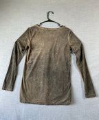 BKE Red Women’s Burnout Style Long Sleeve Top – Earthy Brown/Tan, Small