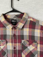 Fox Men's Long Sleeve Button Up Shirt Brown, Tan, Maroon.
