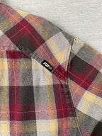 Fox Men's Long Sleeve Button Up Shirt Brown, Tan, Maroon.