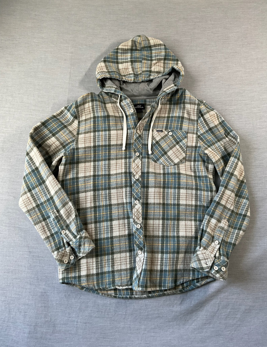 O'Neill Men's Long Sleeve Button Up Flannel Shirt Hoodie