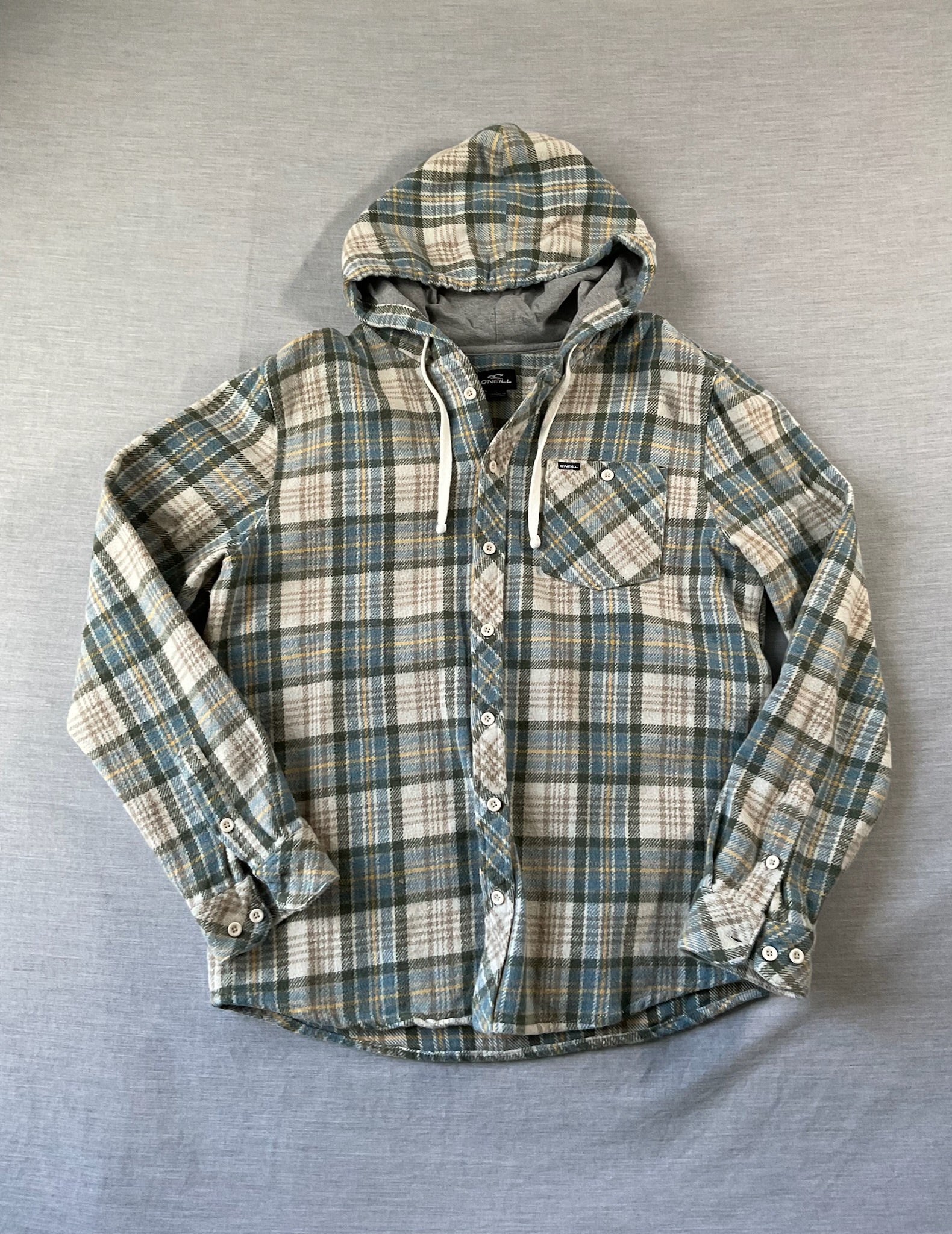 O'Neill Men's Long Sleeve Button Up Flannel Shirt Hoodie