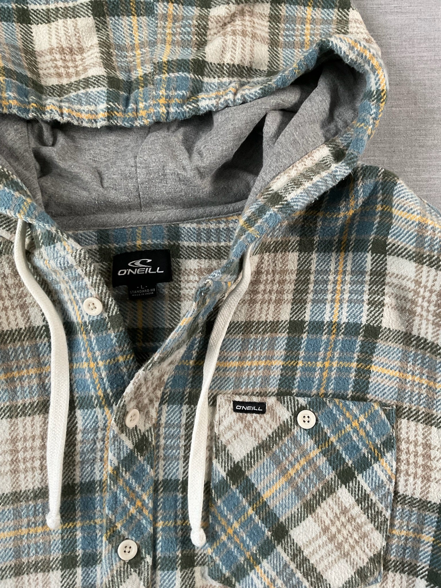 O'Neill Men's Long Sleeve Button Up Flannel Shirt Hoodie