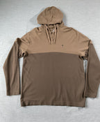 Volcom Men's Long Sleeve Hooded Thermal Shirt in Two Tone Brown XL