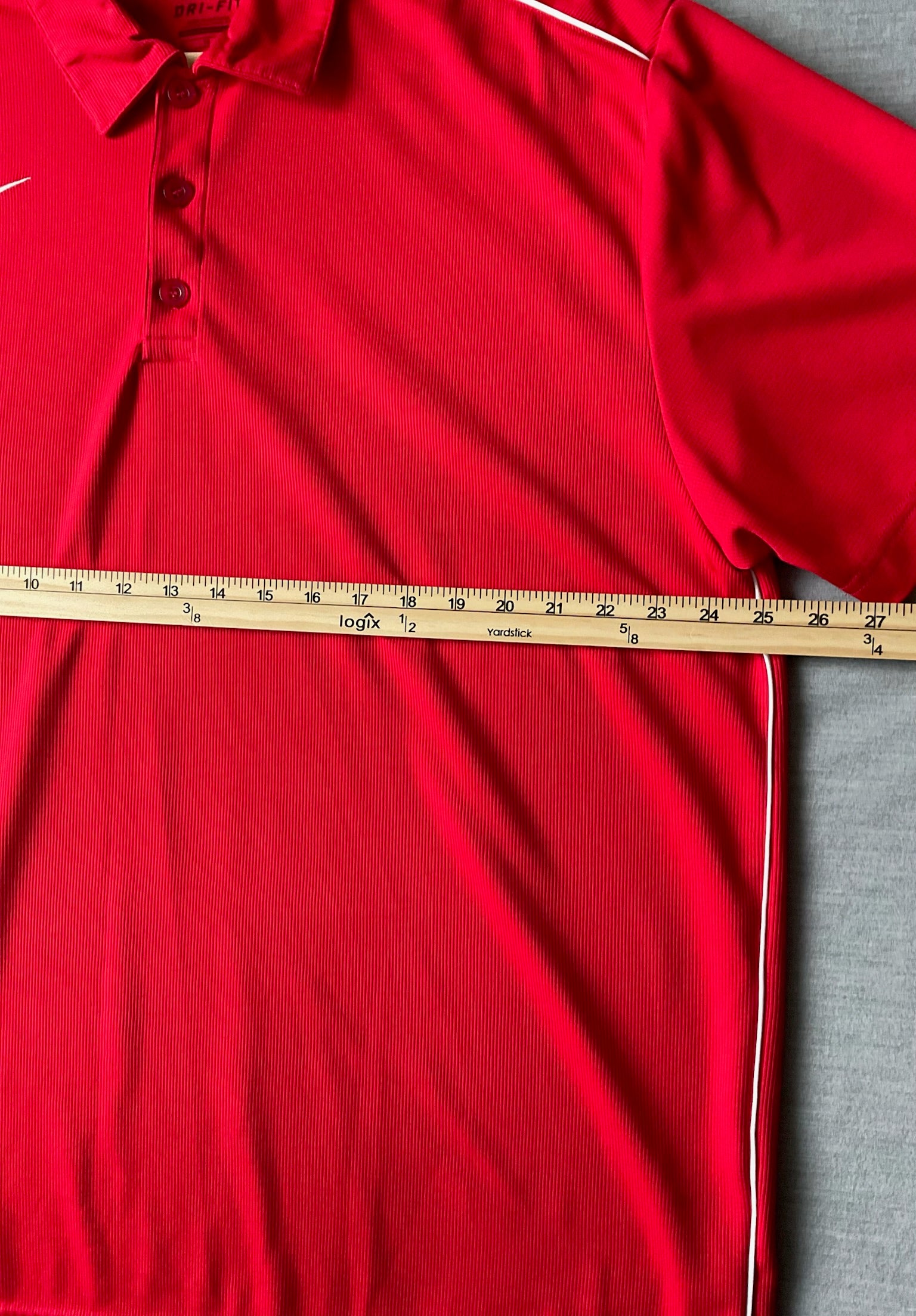Nike Golf Dri Fit Men's  Short Sleeve Polo Shirt - Red with White