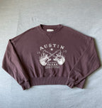 Aeropostale Women's Graphic Crew Neck Sweatshirt - Maroon Austin Print
