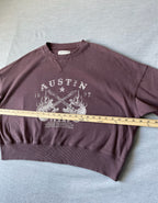 Aeropostale Women's Graphic Crew Neck Sweatshirt - Maroon Austin Print