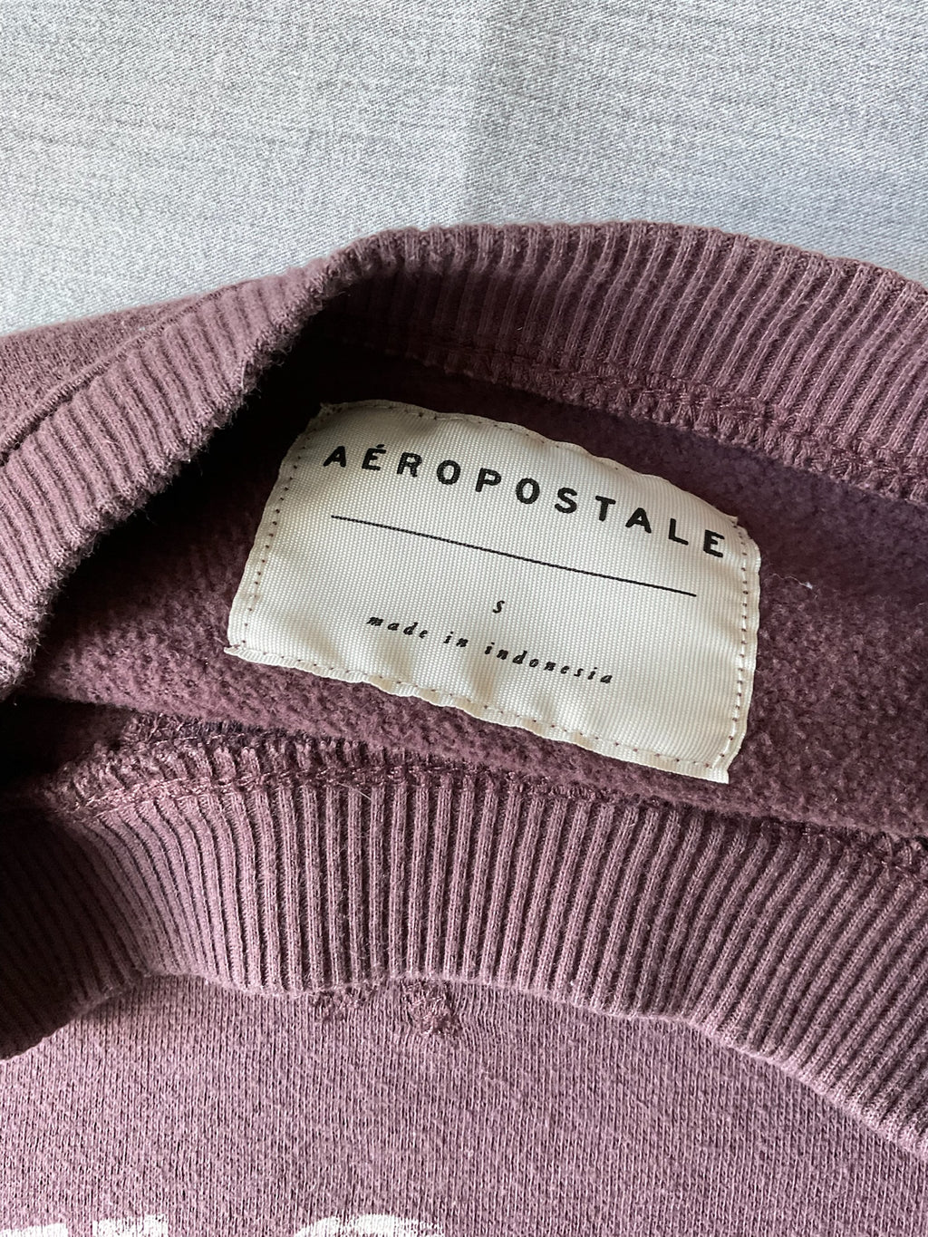 Aeropostale Women's Graphic Crew Neck Sweatshirt - Maroon Austin Print