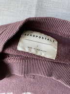 Aeropostale Women's Graphic Crew Neck Sweatshirt - Maroon Austin Print
