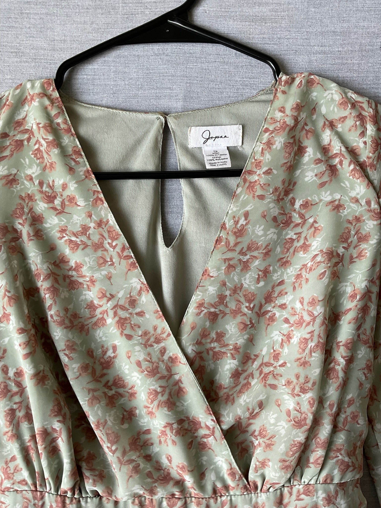 Japna Women's Floral Dress in Sage Green Size Small