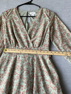Japna Women's Floral Dress in Sage Green Size Small
