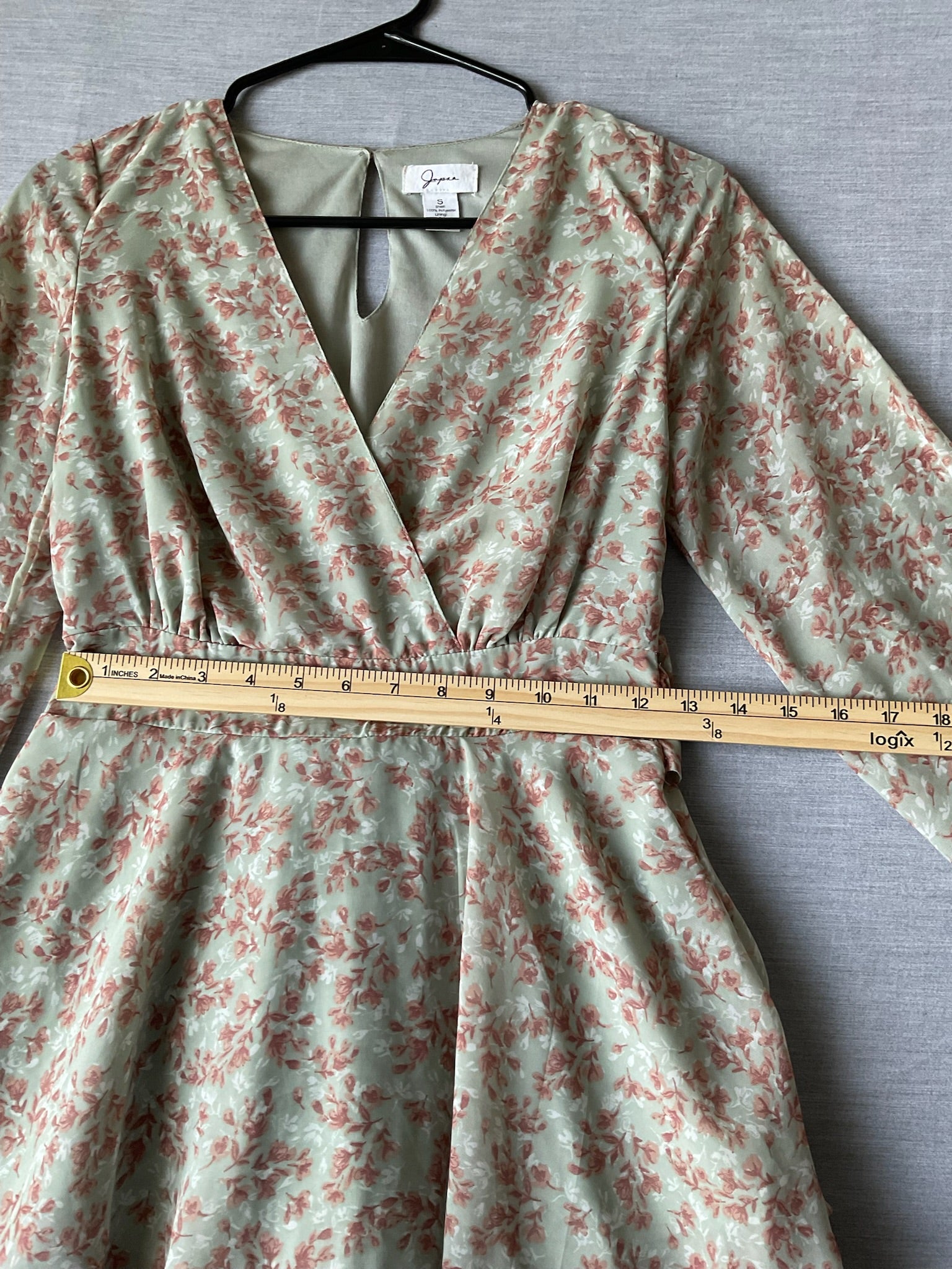 Japna Women's Floral Dress in Sage Green Size Small