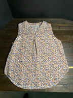 Women's V Neck Sleeveless Flower Print Shirt Size Large