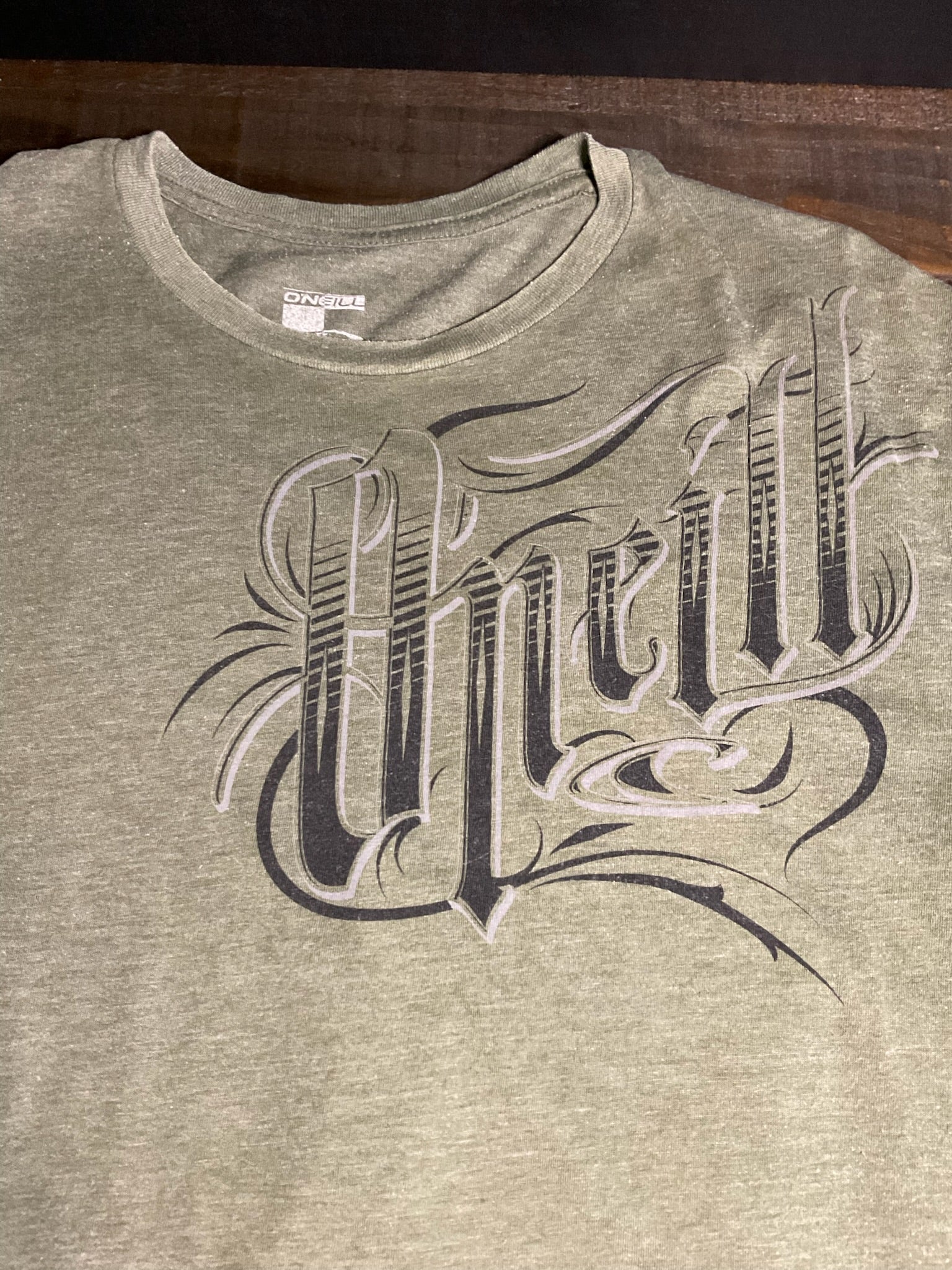 O’Neill Men’s Short Sleeve Graphic Tee – Olive Green, Size Large