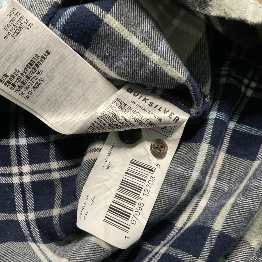 Quiksilver Men’s Long Sleeve Plaid Button-Up – Size Large