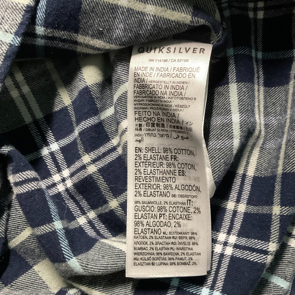 Quiksilver Men’s Long Sleeve Plaid Button-Up – Size Large