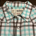 Urban Pipeline Men's  Short Sleeve Button Up Plaid Shirt. Size Medium