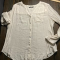 Zac and Rachel Women's Long Sleeve Button Up Gauze Beige Blouse. Size Large
