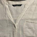 Zac and Rachel Women's Long Sleeve Button Up Gauze Beige Blouse. Size Large