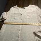 Zac and Rachel Women's Long Sleeve Button Up Gauze Beige Blouse. Size Large