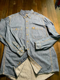 Wrangler Riggs Men's Long Sleeve Button Up Denim Shirt. Size Large