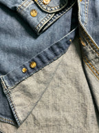 Wrangler Riggs Men's Long Sleeve Button Up Denim Shirt. Size Large