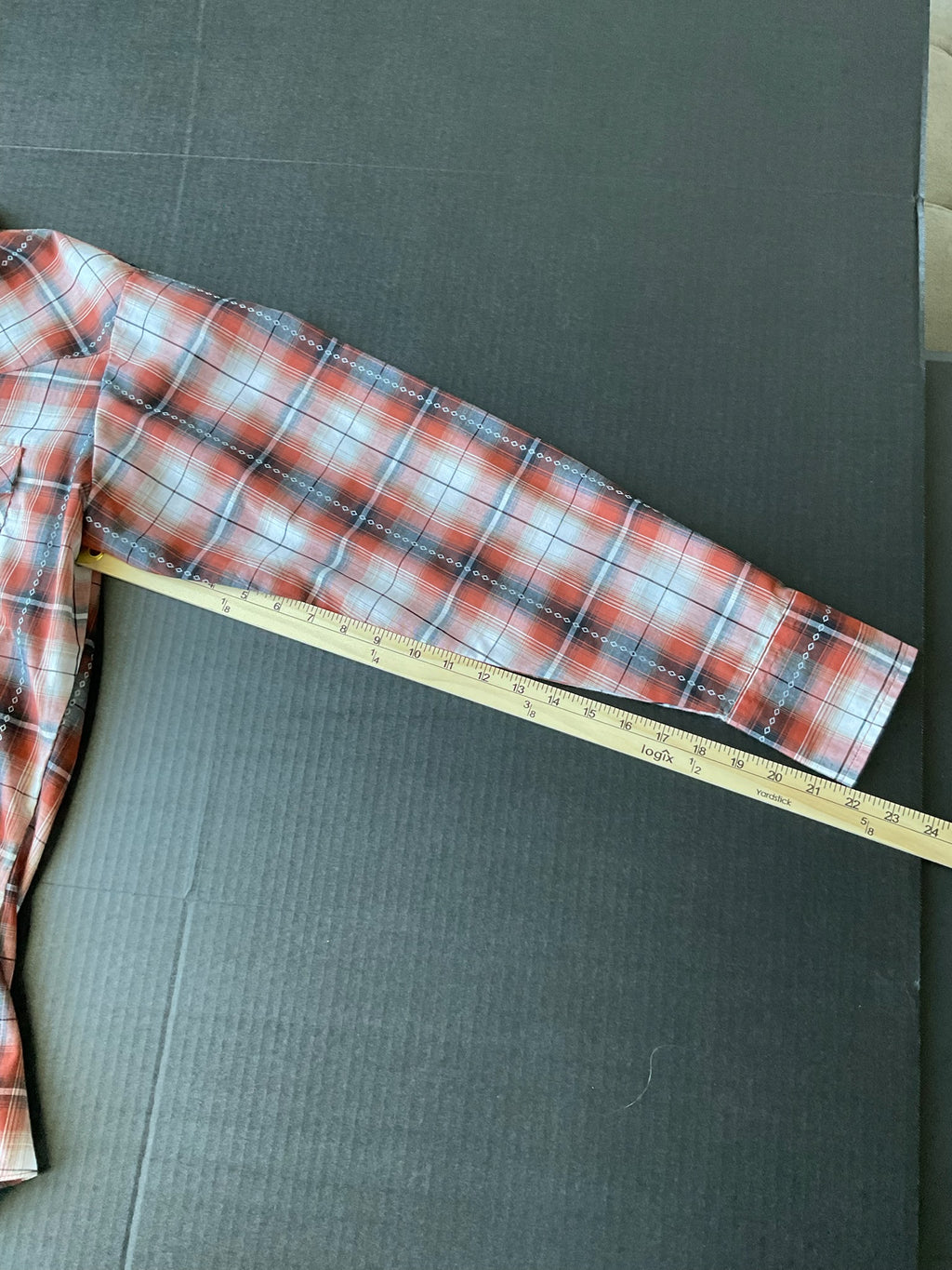 Ely Cattleman Men's Button Up Long Sleeve Burnt Orange Plaid Shirt.