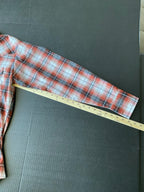 Ely Cattleman Men's Button Up Long Sleeve Burnt Orange Plaid Shirt.