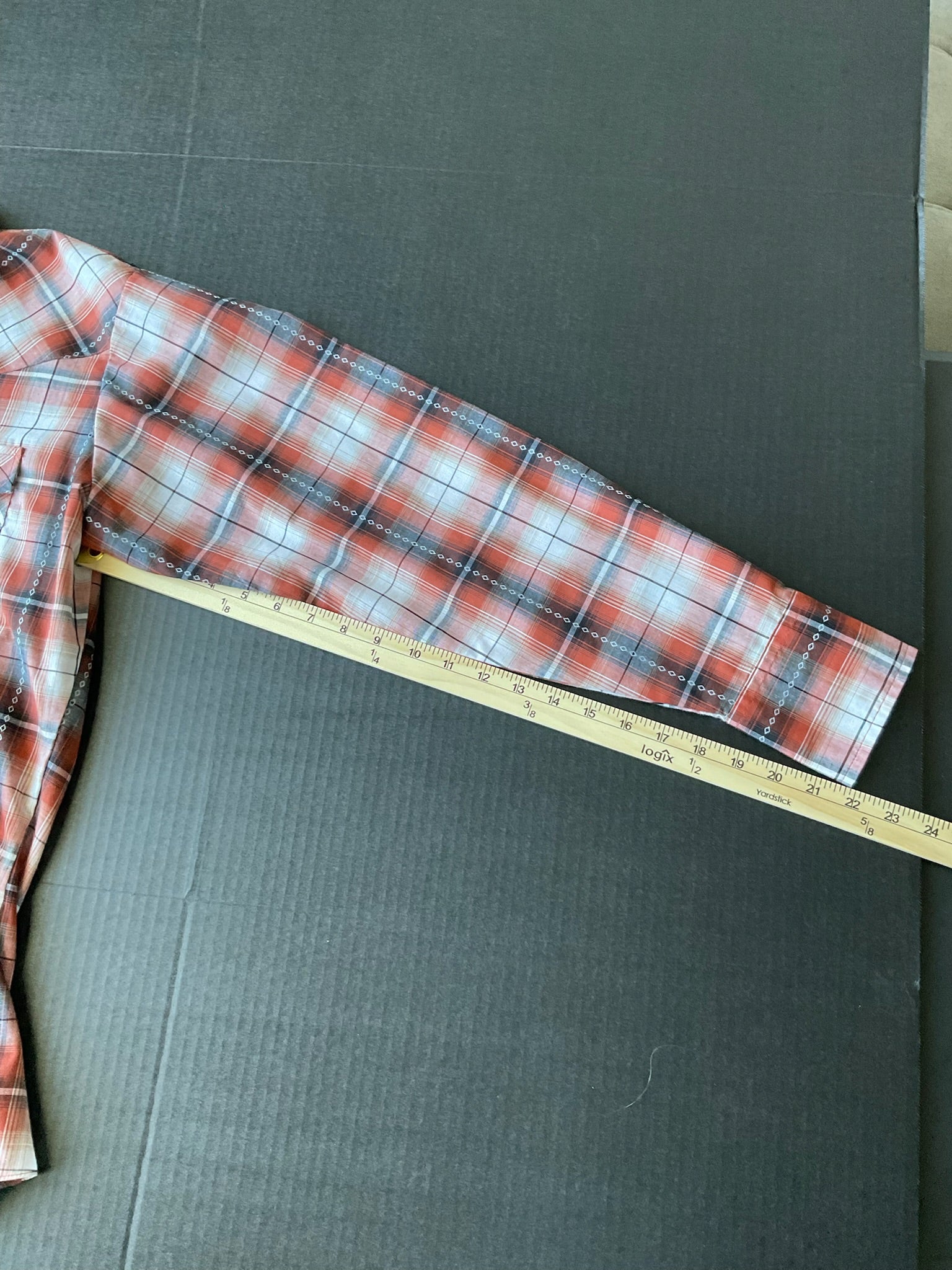 Ely Cattleman Men's Button Up Long Sleeve Burnt Orange Plaid Shirt.