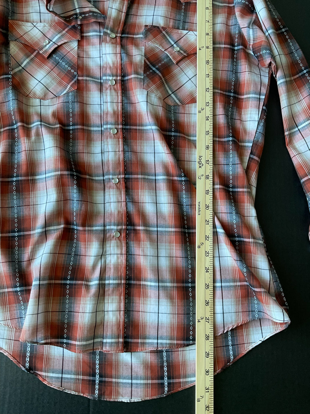 Ely Cattleman Men's Button Up Long Sleeve Burnt Orange Plaid Shirt.