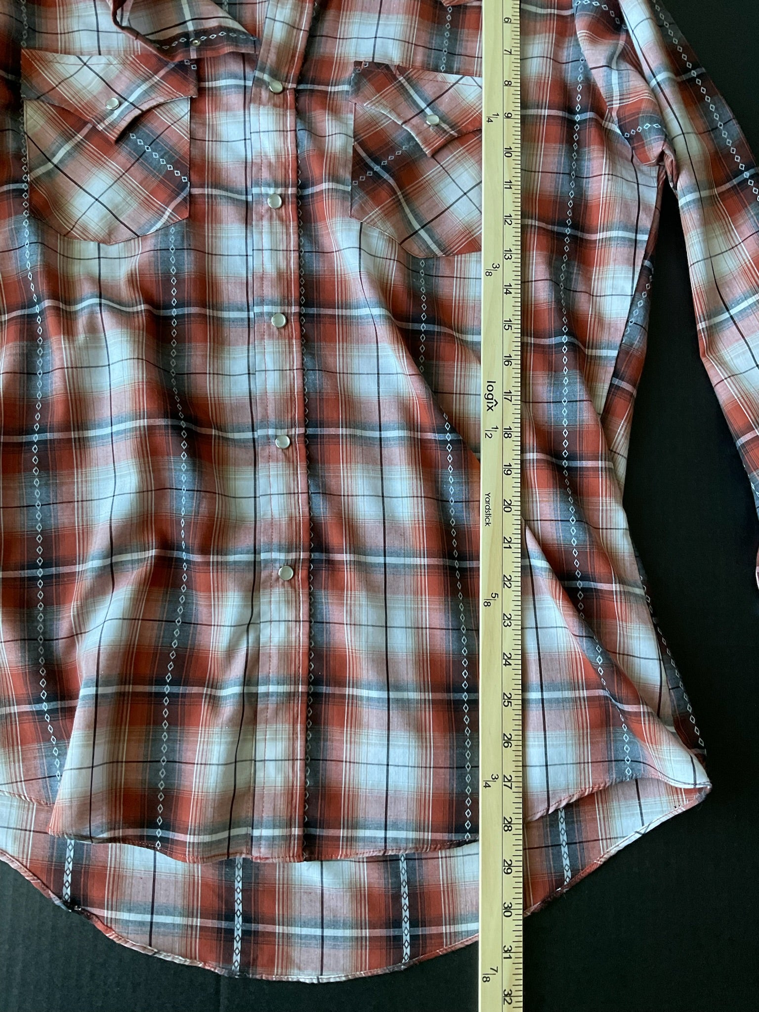 Ely Cattleman Men's Button Up Long Sleeve Burnt Orange Plaid Shirt.