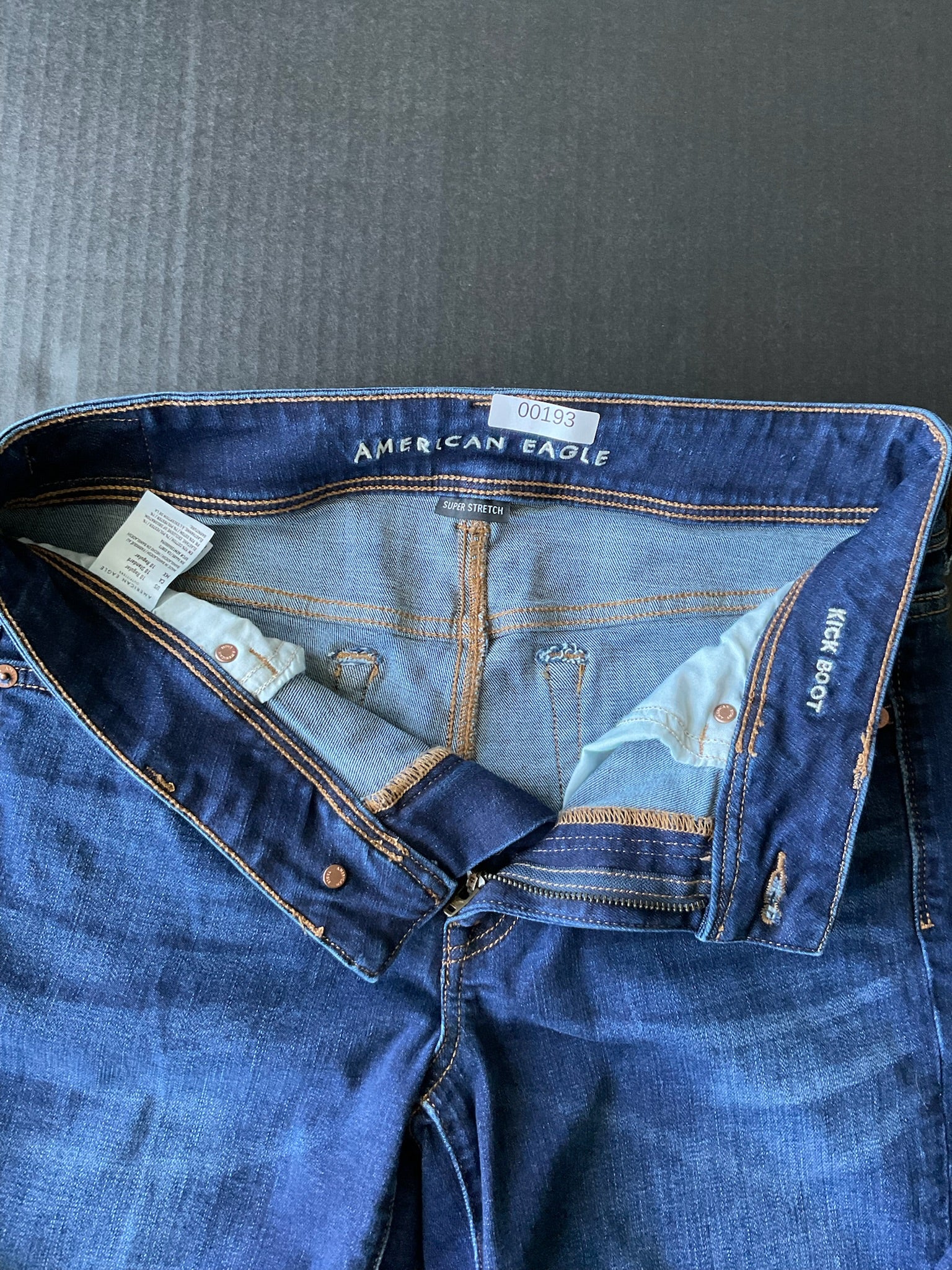 American Eagle Women's Kick Boot Jeans in Dark Blue. Size 10 Regular.