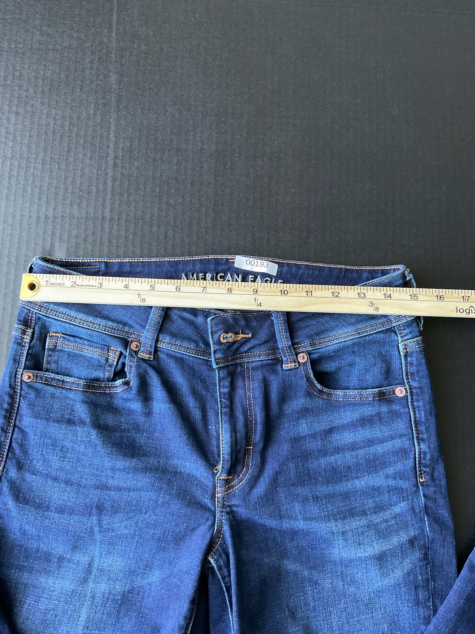American Eagle Women's Kick Boot Jeans in Dark Blue. Size 10 Regular.