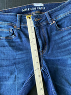 American Eagle Women's Kick Boot Jeans in Dark Blue. Size 10 Regular.