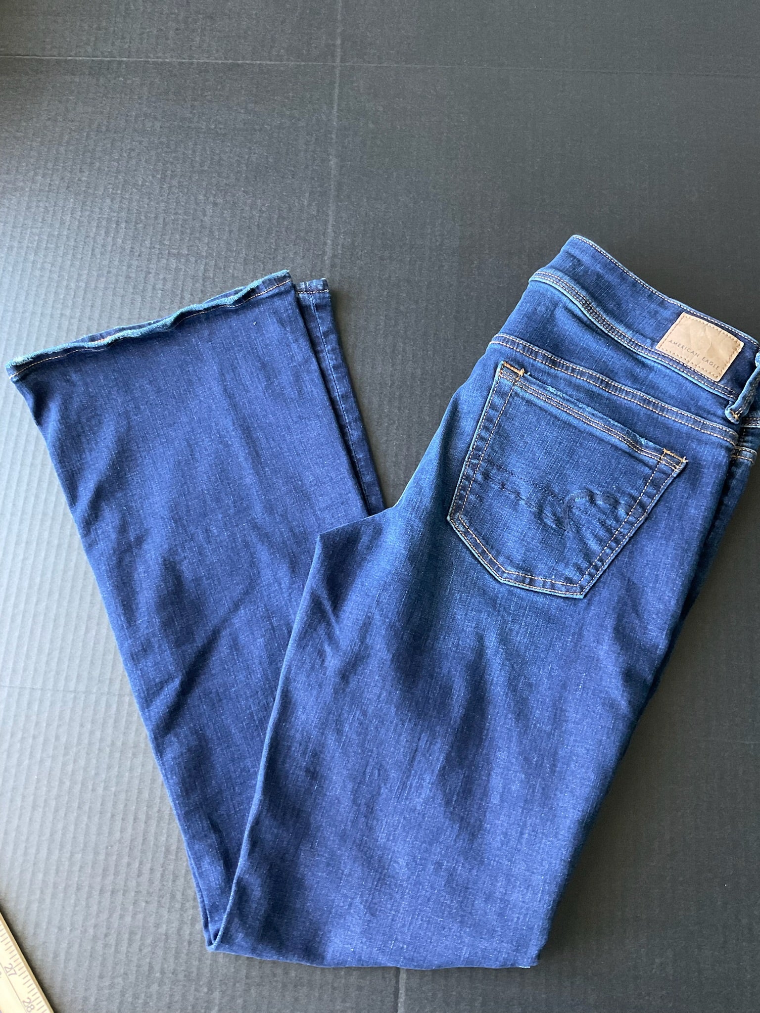 American Eagle Women's Kick Boot Jeans in Dark Blue. Size 10 Regular.