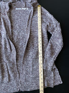 Pink Rose Women's Long Sleeve Cardigan in Burgundy and White. Size Medium