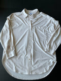 Joy Lab Women's Long Sleeve Button Up Shirt in Cream. Size Medium