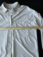 Joy Lab Women's Long Sleeve Button Up Shirt in Cream. Size Medium