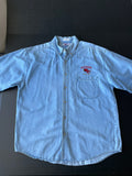 New Orleans Short Sleeve Button Up Denim Shirt. Size Large